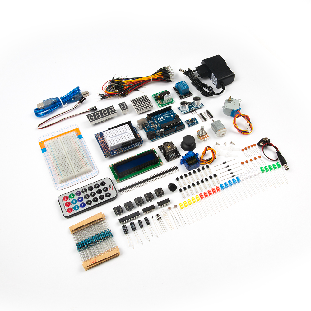 Дополненный набор Arduino UNO R3 DIP с фирменным логотипом без батареи крона 9В с блоком питания под европейскую розетку